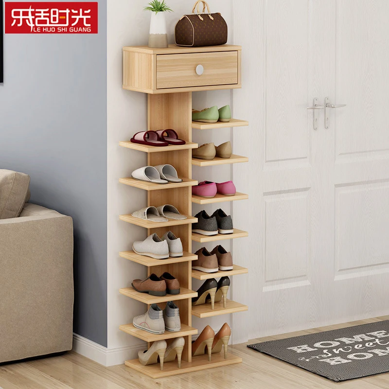 Double Shoe Racks scarpiera organizer Wooden Home Furniture estanteria para zapatos For Living room Shoe Cabinet With Drawer