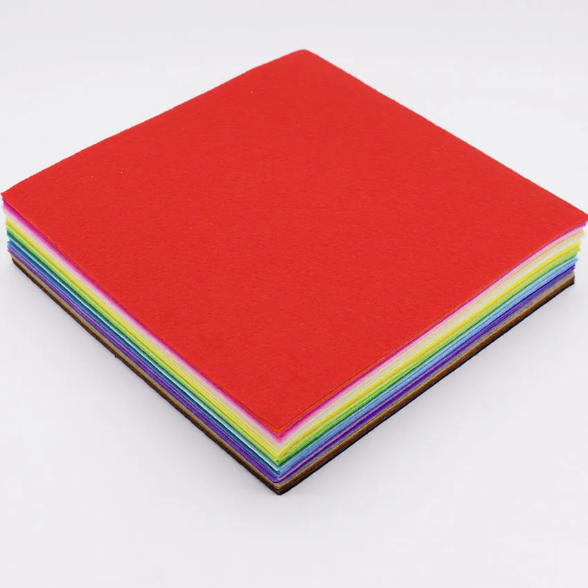 

CMCYILING 40 Pcs/lot 20*20cm Patchwork Felt Fabric 1 MM Thickness Polyester Cloth For Sewing Crafts Scrapbook Felt Sheet