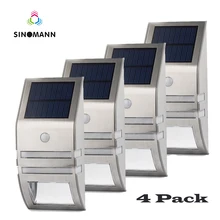 4 комплекта светодиодный светильник на солнечной энергии PIR датчик движения настенный светильник Открытый водонепроницаемый энергосберегающий уличный сад двора Лампа безопасности