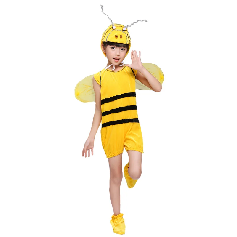 Boy Girl Yellow Bee Costume Kids Children Animals Cosplay Costumes Carnival Party Halloween Christmas