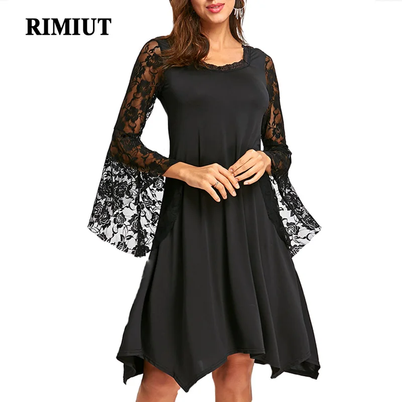 Платье С Кружевными Расклешенными Рукавами Купить