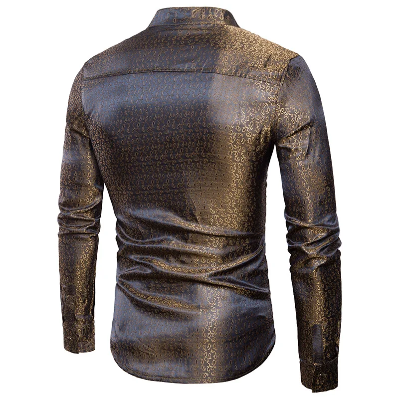Mens Silk Satin Dress Shirt 2018 Fashion Swallow Collar Long Sleeve Shirt Men Nightclub Party Wedding Casual Shirt Chemise Homme