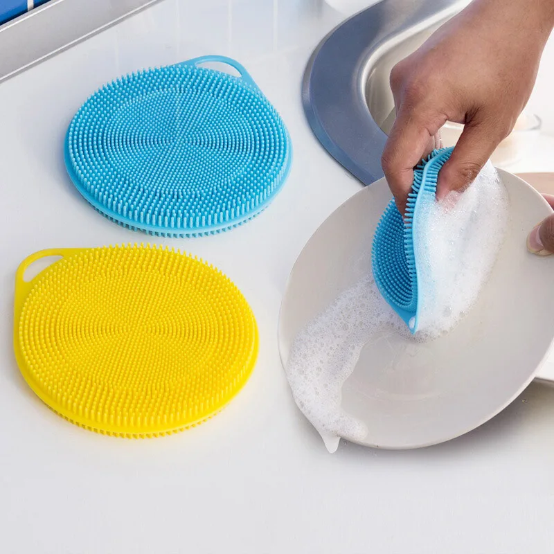 

Hot Silicone Wash Dish Brush Multipurpose Antibacterial Cleaning Kitchen Tool Scrubber MDD88