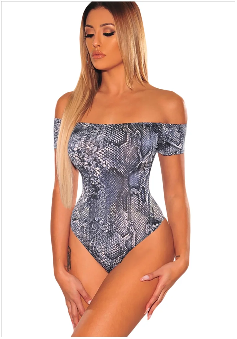 Принт змеиной кожи Cami Bodysuit Сексуальная Bodycon Модный комбинезон Повседневное без рукавов Для женщин Элегантный боди-комбидресс тонкий комбинезоны спецодежда