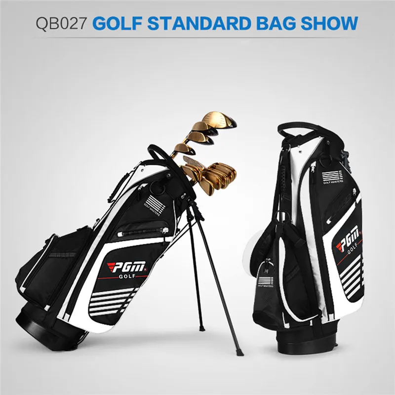 PGM Портативная сумка для гольфа с подставкой сумки для гольфа с подставкой 14 розеток мульти Открытый спорт карманы стандартная сумка с плечевым ремнем 90*28 см - Цвет: Black with White