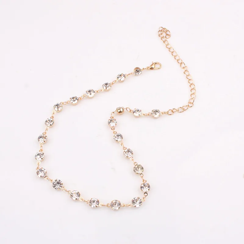 New Fashion Women Girls Clear Rhinestones Crystal Choker Necklaces Simple Style Party Wedding Holiday Necklace Jewelry 2 Colors | Украшения