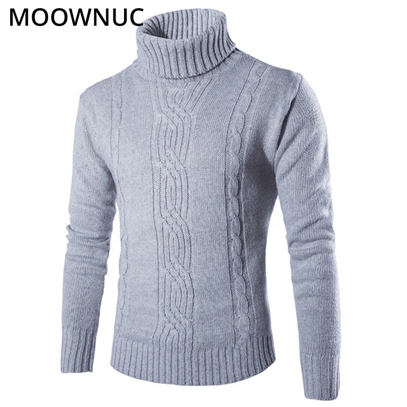 

Turtleneck Sweaters Pullover Men Homme Slim Keep Warm Solid Autumn Smart Casual Male Sweaters Bottoming shirt O-Neck MOOWNUC MWC