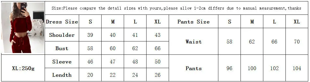 Комплект женской одежды, красный короткий топ с длинным рукавом, блузка с открытыми плечами, рубашка, штаны, леггинсы, брюки, пижама, комплект из 2 предметов