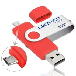 LEIZHAN 2 шт. USB флеш-накопитель 128 Гб Смартфон Флешка картинка палка 32 Гб 64 Гб 16 Гб micro флеш-накопитель 8 ГБ 4 ГБ usb 2,0 карта памяти