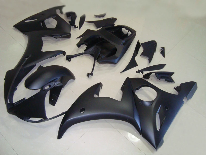 

Injection mold Fairing Kit for YAMAHA YZFR6 03 04 05 YZF R6 2003 2004 2005 YZF600 ABS all matte black Fairings set+7gifts KS17