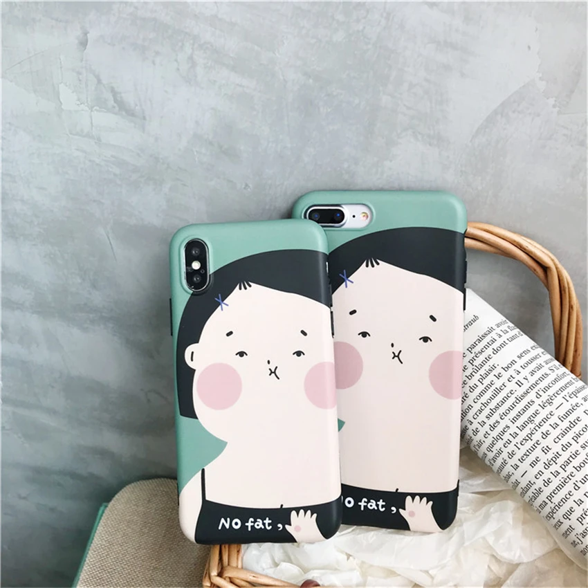 Summer Carnoon Fat Girl Phone Cases For iPhone 6 6S Plus Couples Soft Silicon Back Cover 7 8 X Coque Funda |