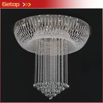

Luxury Large Crystal Lights Simple Creative Modern Circular pendant Lamp for Living Room Stairs with LED D800mmH1000mm Free Ship