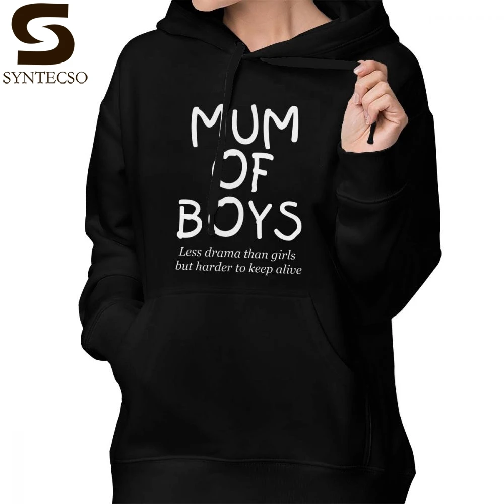  Mom Of Boys Hoodie Mum Of Boys Hoodies Cotton White Hoodies Women Long Sleeve Graphic Sweet Streetw