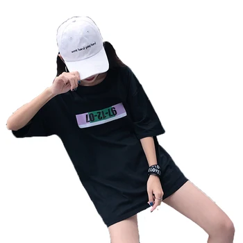 

Cotton T-Shirt Quarter Sleeve Das Mulheres Top Women White T Shirt Streetwear Novedades 2018 Por Mayor Korean Style Women 50H319