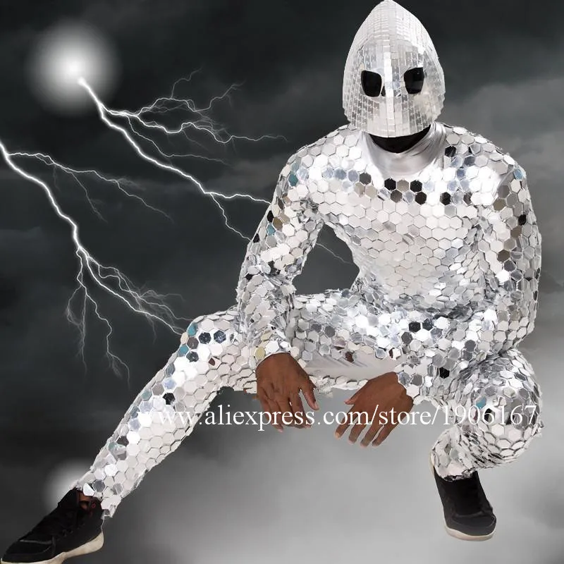 Mirror man stage performance costume0