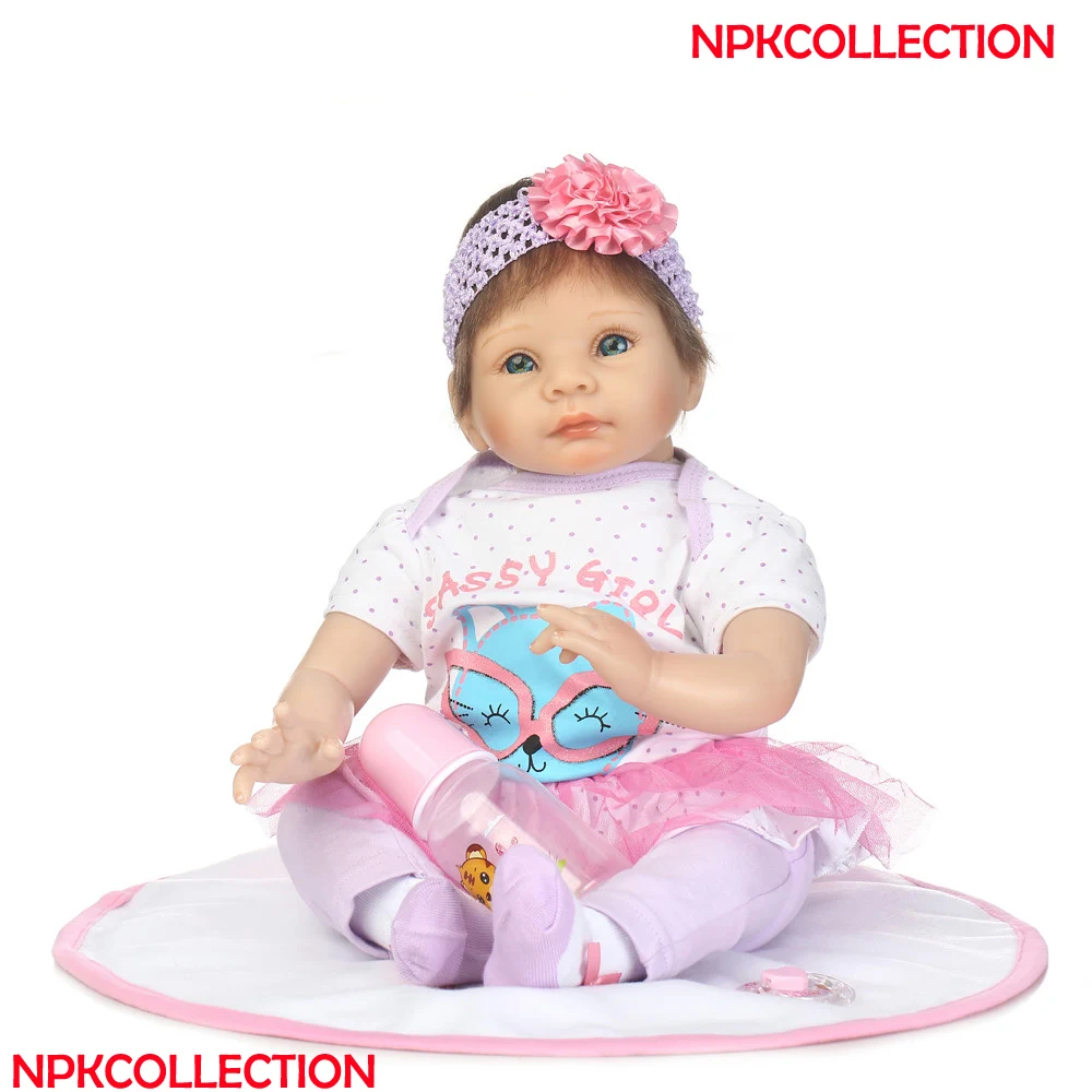 

Silicone dolls reborn 22"55cm bebe alive reborn bonecas children birthday gift creative DIY toy doll soft princess BJD doll