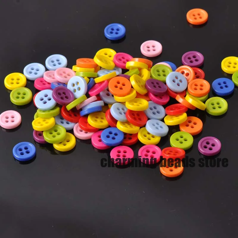 

Mixed Round Resin Sewing Buttons for Scrapbooking craft Fashion Accessories 200pcs 9mm YKL0077