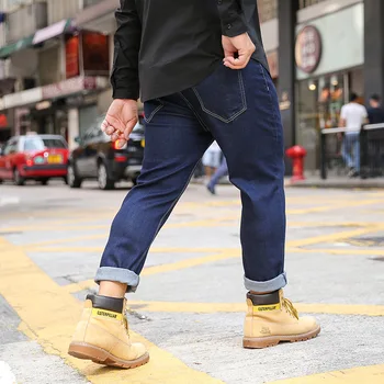 

Jenas Men 2020 Large size Men's pants Stretch jeans Aautumn Loose Straight Casual pants With leather boots More Size XXL-6XL