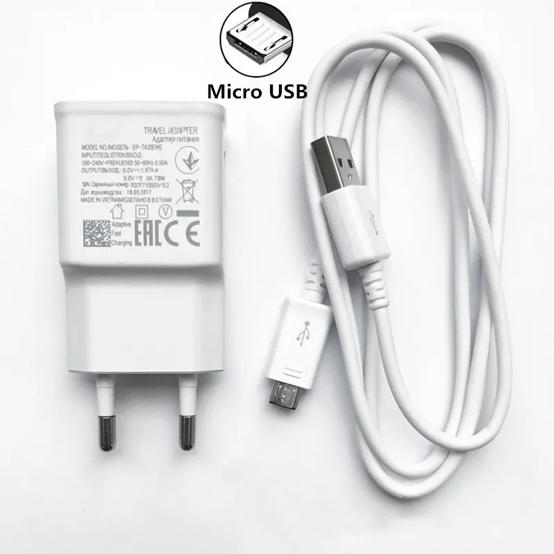 

Travel Charger and Micro USB Charger Cable for Samsung Galaxy S3 S4 S6 S7 Edge Note 4 J7 Neo for Xiaomi mi 2 3 4 moto G4 Play LG