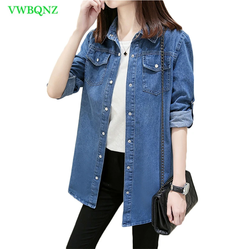 Jean jacket shirt womens Clearance