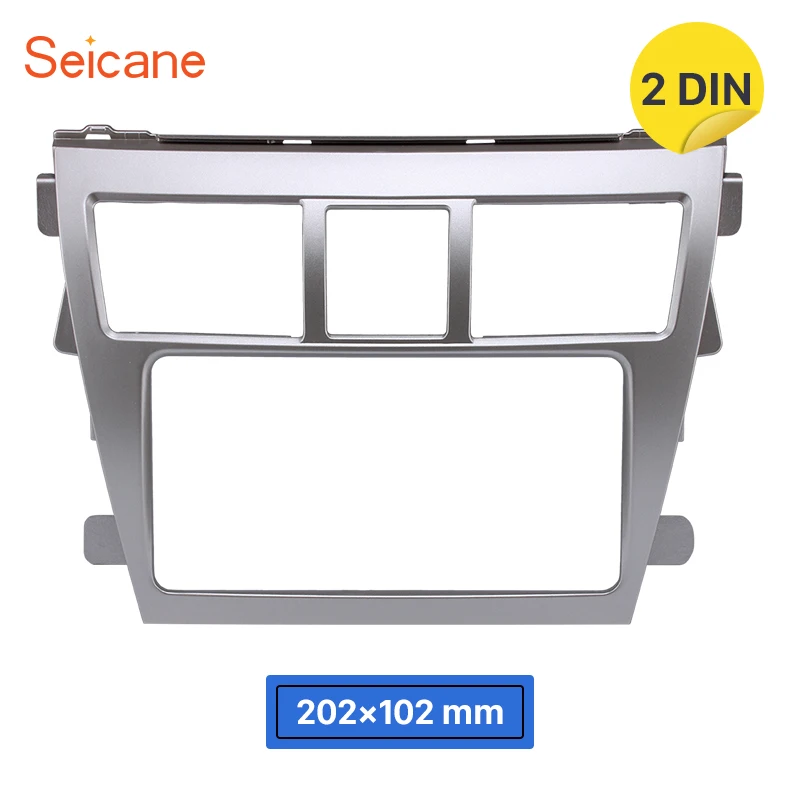 Seicane Car Radio Frame for 2008 Toyota Vios Refitting Kits Fabulous 202*102mm Double Din Fascia Cover Trim DVD panel No gap | Автомобили