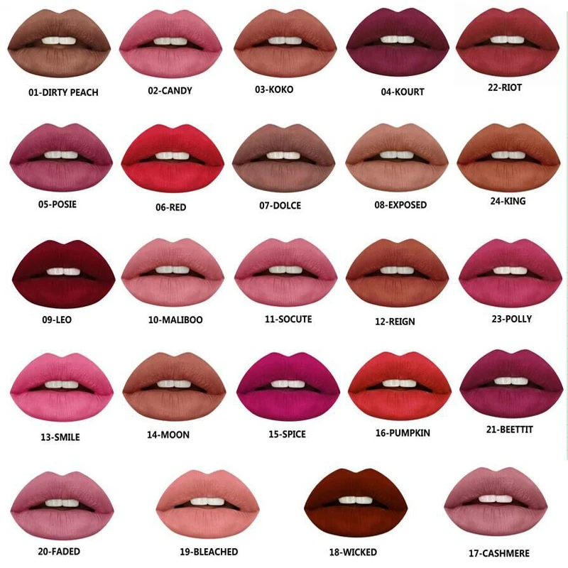 Красивые 18 Labiales Maquillaje Pintalabios Larga Duracion mate Макияж жидкая помада Maquiagem Профессиональный батом 24 Horas