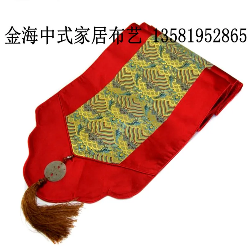 

New Chinese classical luxury Royal Silk Xiaoyu Peijia wide bed plus the long table flag flag tablecloths New