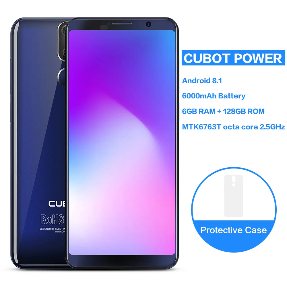 Cubot power Android 8 1 MT6763T Восьмиядерный 6 ГБ ОЗУ 128 Гб ПЗУ 5 99 дюймов FHD + смартфон 16.0MP