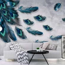 Beibehang пользовательские обои домашний декор фрески стильные красочные Рисованные перья ТВ фоне стены гостиной 3d обои