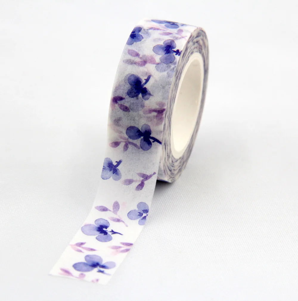 

New Arrival 1PC 15MM*10M Cute Fish Floral Washi Tape Wide Sticky Adhesive Tape Scrapbooking Album DIY Decorative Paper Tape