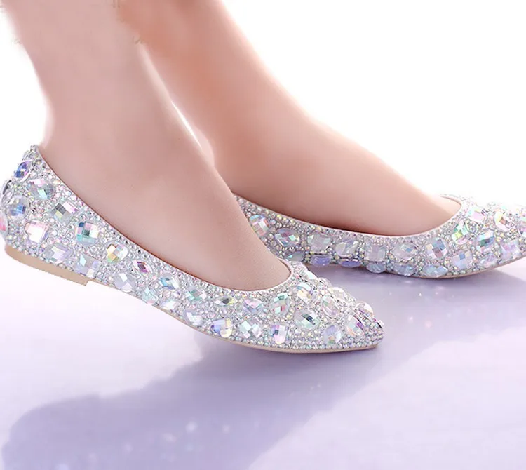 Shoe Sheet Picture - More Detailed Picture About Flat Heels ... Flat Heels Pointed Toe AB Crystal Wedding Shoes Silver Dancing Flats Performance Show Women Dress Shoes ... - Shoe Sheet Picture - More Detailed Picture About Flat Heels