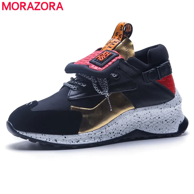 

MORAZORA 2018 New fashion Women sneakers high quality nubuck leather flat platform shoes spring autumn ladies casual shoes