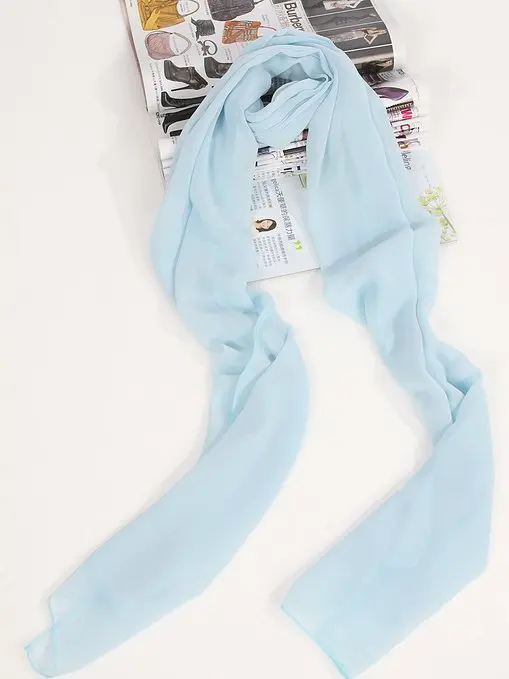 New 2M Long 70 CM Width Sky Blue Chiffon Shawl Wrap/Tippet/Scarves/Shrug Wedding Party Dress up Coprispalle