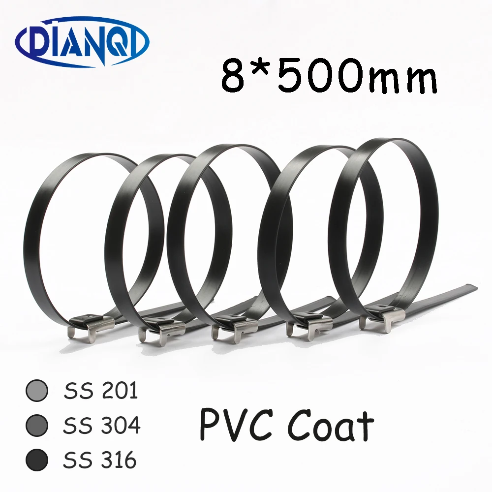8*500 8mm 8x500 Stainless Steel Zip PVC coating Strong Stainless Steel