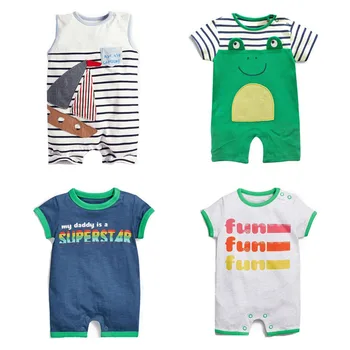 

New 2019 Summer 100% Cotton Ropa Bebe Brand Newborn Baby Boys Clothing Creepers Jumpsuits Short Sleeve Rompers Baby Boys Clothes