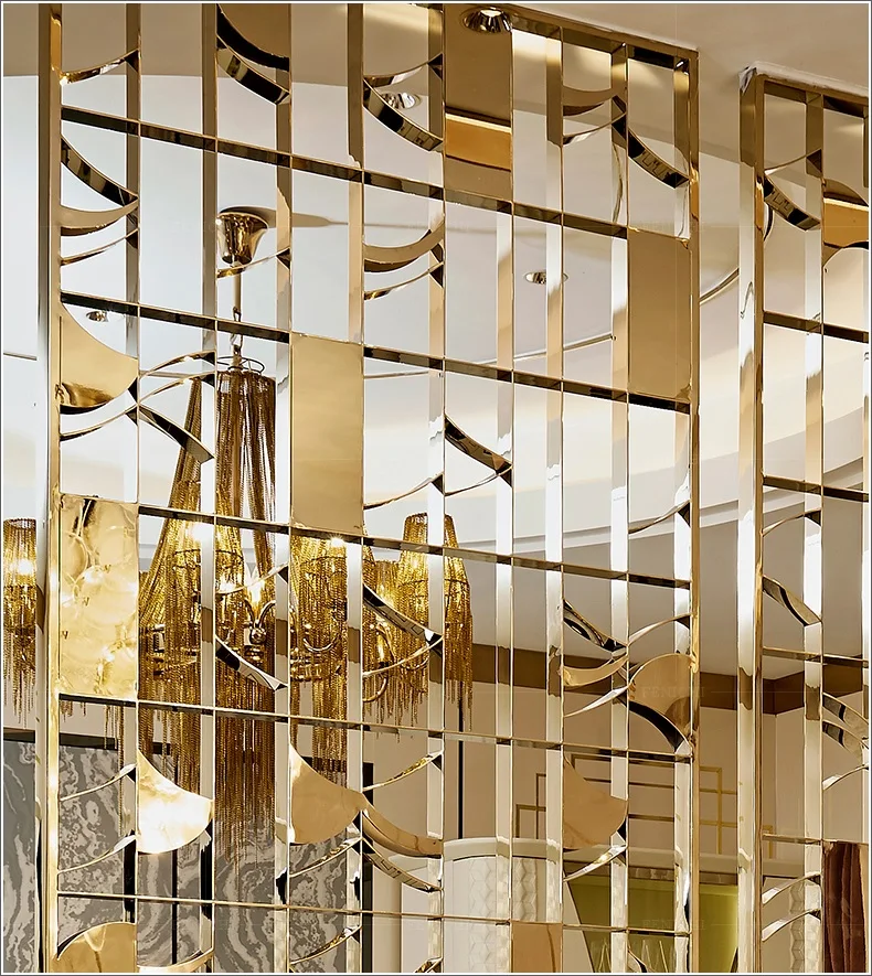 Декоративные внутренние металлические стеновые разделительные панели/архитектурный металлический экран s Gold Vanish/художественная нержавеющая стальная экранная стена