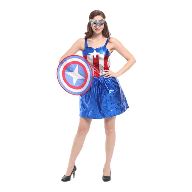 Captain America Sassy Deluxe Adult Costume Womens Captain America 