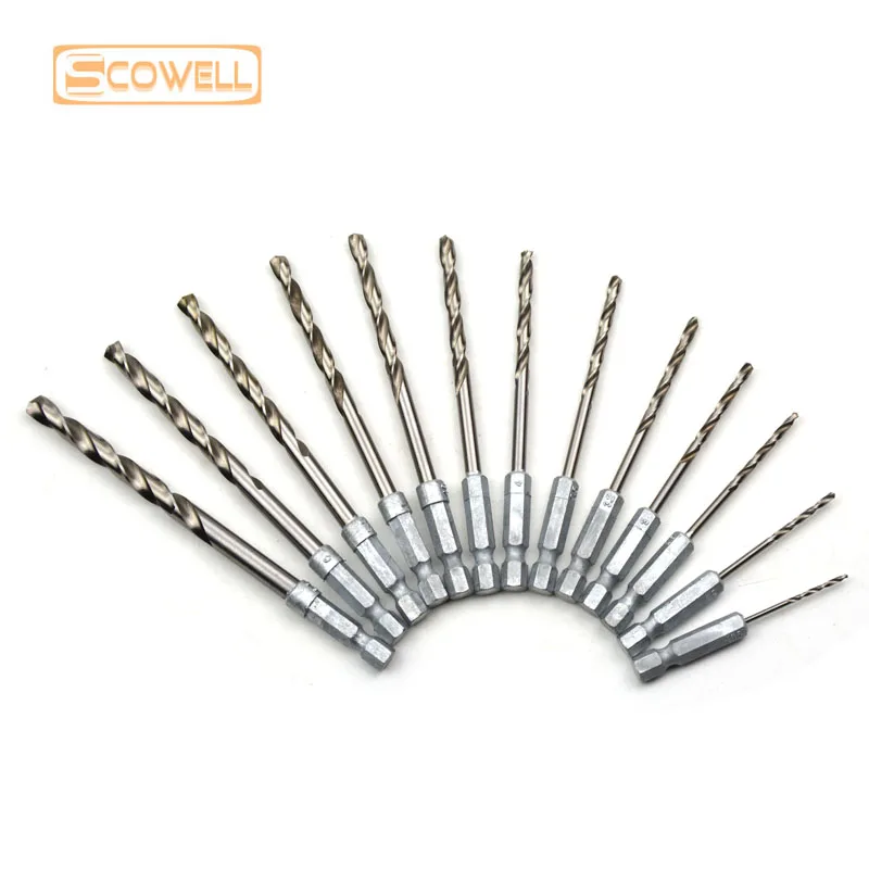 

30% Off 13pcs HSS High Speed Steel Drill Bit Set 1/4 Hex Shank 1.5-6.5mm Free Shipping HSS Twist Drill Bits Set for Power tools