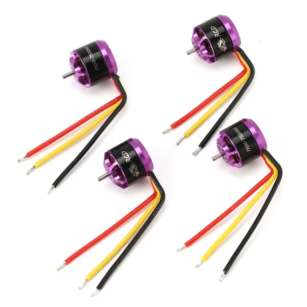 4 шт. 1106 7500KV 3-4 S миниатюрный бесщёточный электродвигатель для RC пульт дистанционного управления FPV гоночный Дрон, Мультикоптер пропеллер DIY