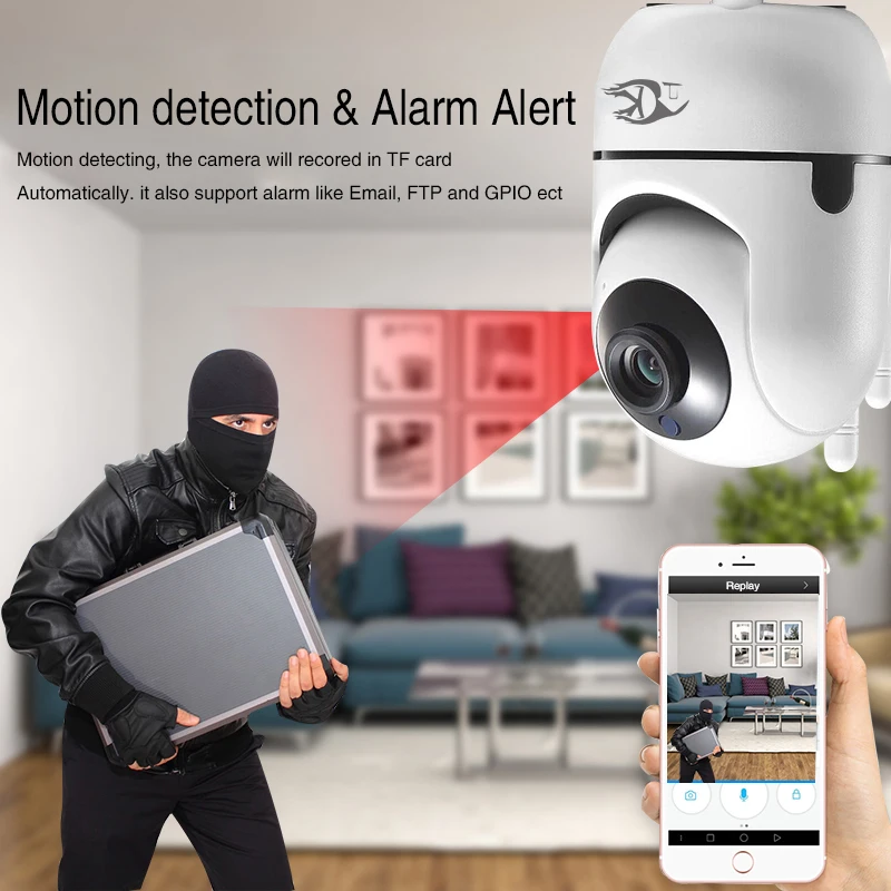 

360 Degree IP Camera 1080P Two Way Audio Surveillance Network Cloud Storage WIFI Camera IR 10M Baby Monitor Auto Track