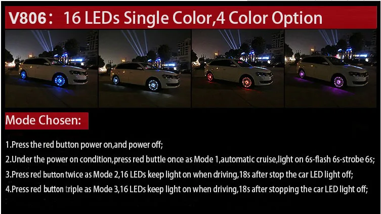 ACCURATION освещение автоматически украшения красный синий белый фиолетовый водить автомобиль колеса Свет обод комплекты