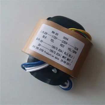 

2*9V/2*12V/2*15V/2*18V R Core transformer 115-230VAC 30VA 2*15V 1A /2*18V 0.83A with shield output for Power amplifier