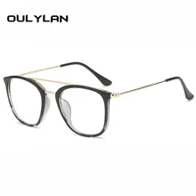 Oulylan Ретро квадратные оправы для очков женские металлические трендовые стили брендовые оптические очки мужские прозрачные оправы для очков