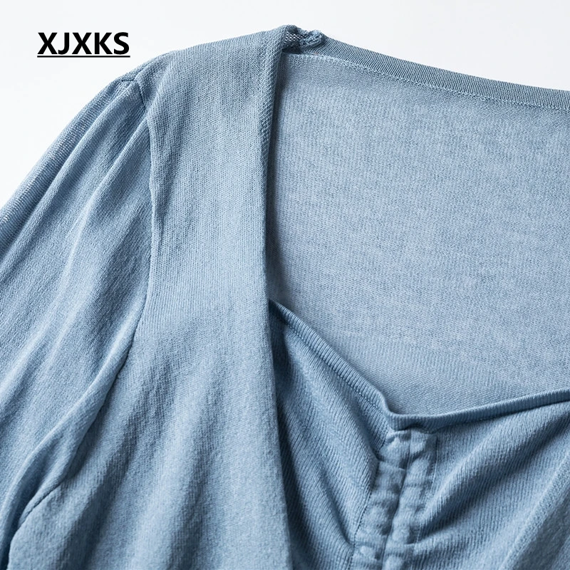 XJXKS Camis Топы женские летние Новые две части тонкие сексуальные Camis и прозрачные вязаные шали винтажная Молодежная Женская майка
