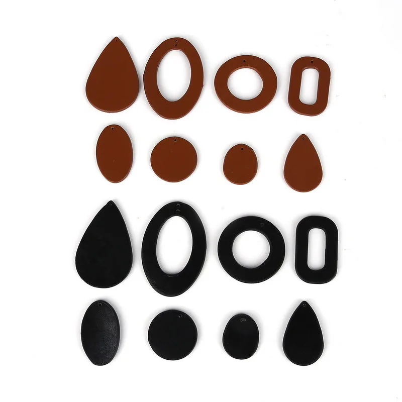 

Simple Solid Color Geometry Drop Round Oval Rectangle Shape PU Leather Charm Pendant for Earring Fashion Jewelry Findings Making