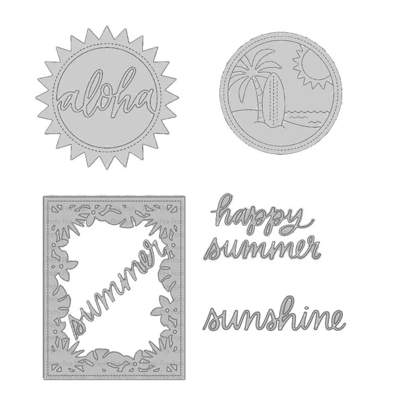 

Happy Summer Sushine Metal Cutting Dies Stencils For DIY Scrapbooking Photo Album Decorative Embossing Paper Card Crafts Die Cut