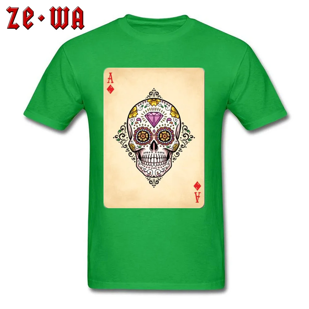 Jork Skull Printed On Summer/Autumn 100% Cotton Fabric Crew Neck Youth Tops Shirt Custom T Shirts Newest Short Sleeve T Shirt Jork Skull green