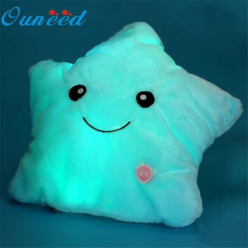 Ouneed Star Shaped Glowing Led Pillow 7 Color Changing Light Up