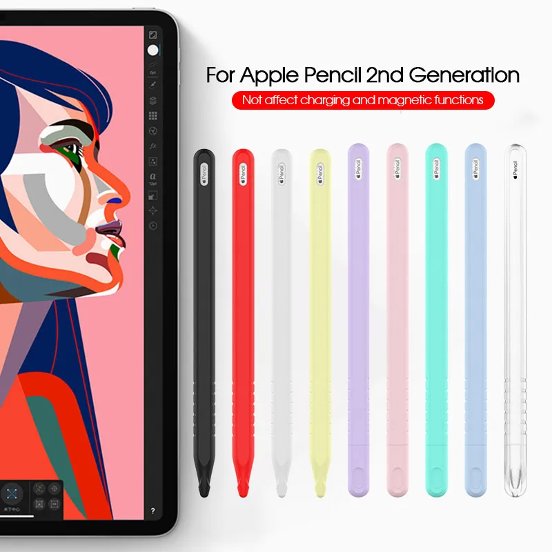 Премиум чехол для Apple Pencil 2-го поколения для Apple Pencil 2 держатель мягкий силиконовый чехол для iPad планшет ручка с 2 крышками