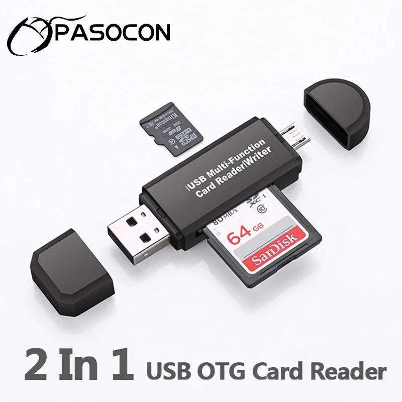 2 Pieces Mini Type C OTG Adapter Card Reader for Micro SD//TF Memory Card